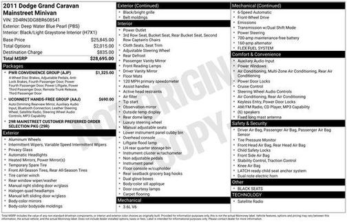 Deep Water Blue Pearlcoat 2011 Dodge Grand Caravan Mainstreet