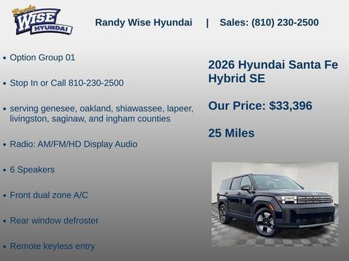 Phantom Black 2026 Hyundai SANTA FE SE