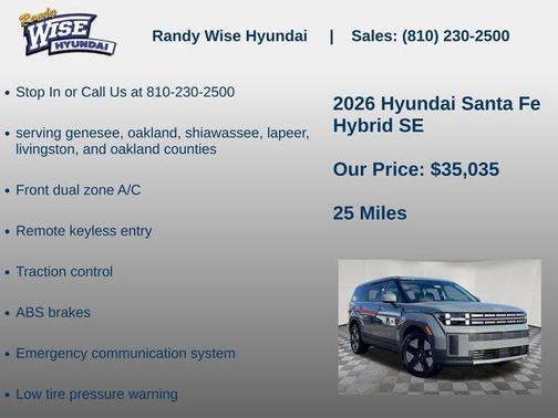 Hampton Gray 2026 Hyundai SANTA FE SE