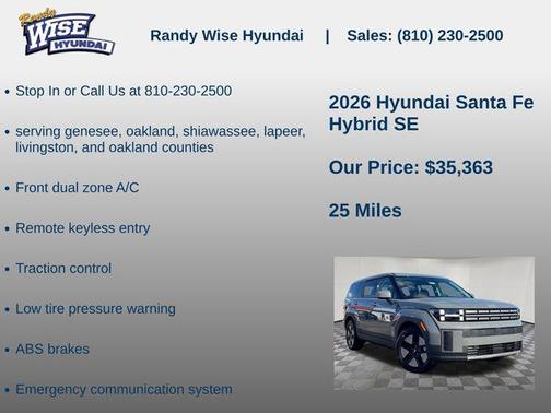 Hampton Gray 2026 Hyundai SANTA FE SE