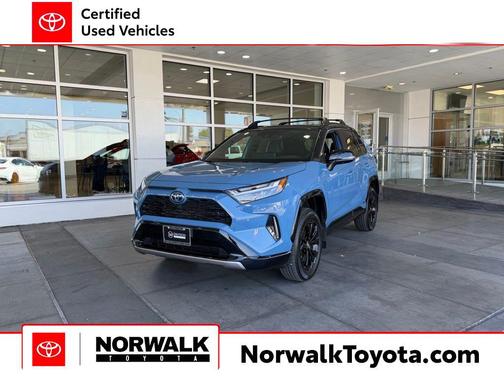 Cavalry Blue/Midnight Black Metallic 2024 Toyota RAV4 Hybrid SE