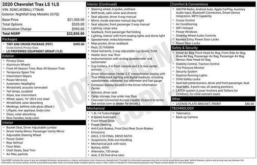 Nightfall Gray Metallic 2020 Chevrolet Trax LS