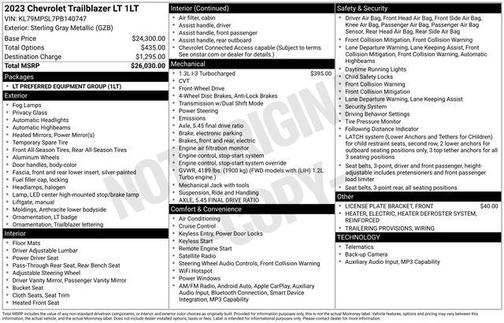 Sterling Gray Metallic 2023 Chevrolet Trailblazer LT