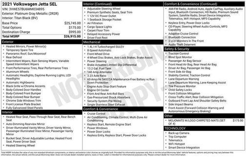 Platinum Gray Metallic 2021 Volkswagen Jetta 1.4T SEL