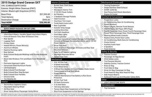 Bright White Clearcoat 2015 Dodge Grand Caravan SXT