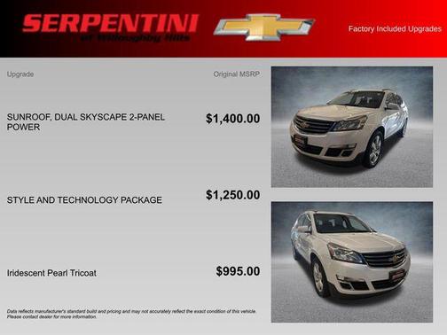 Iridescent Pearl Tricoat 2017 Chevrolet Traverse 1LT
