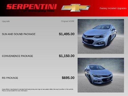 Silver Ice Metallic 2016 Chevrolet Cruze LT Auto