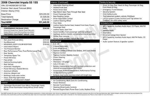 Red Jewel Tintcoat 2008 Chevrolet Impala SS