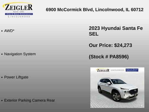 Serenity White Pearl 2023 Hyundai SANTA FE SEL 2.4