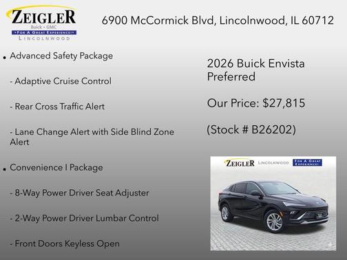 Ebony Twilight Metallic 2026 Buick Envista Preferred FWD
