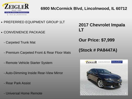 Blue Velvet Metallic 2017 Chevrolet Impala 1LT