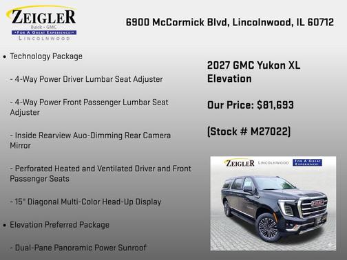 Onyx Black 2027 GMC Yukon XL Elevation