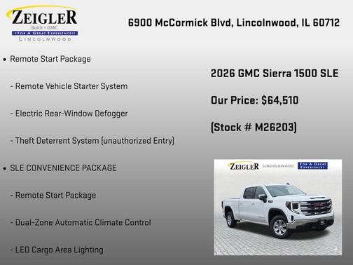 Summit White 2026 GMC Sierra 1500 SLE