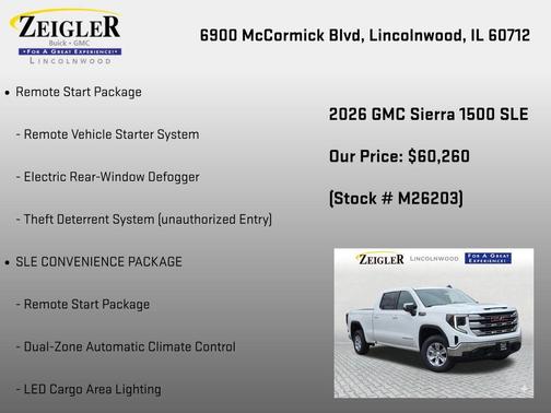 Summit White 2026 GMC Sierra 1500 SLE