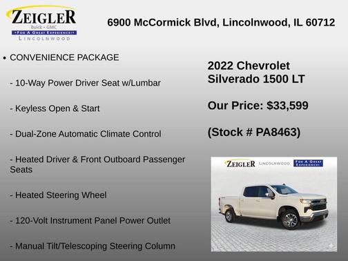 Summit White 2022 Chevrolet Silverado 1500 LT