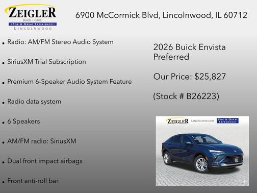 Ocean Blue Metallic 2026 Buick Envista Preferred FWD