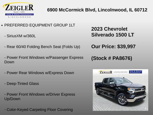 Black 2023 Chevrolet Silverado 1500 LT