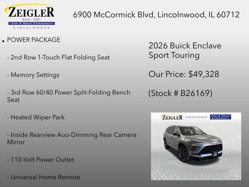 moonstone gray metallic 2026 Buick Enclave Sport Touring