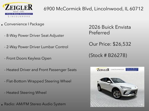 Summit White 2026 Buick Envista Preferred FWD