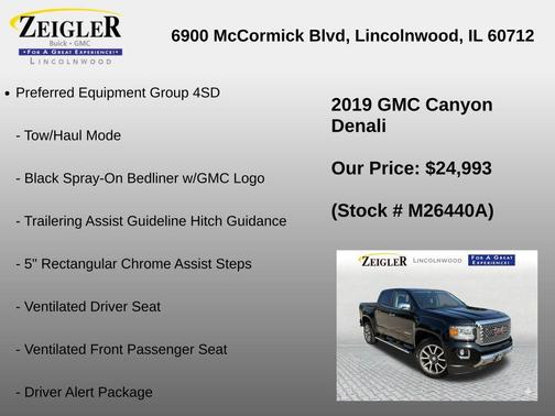 Onyx Black 2019 GMC Canyon Denali
