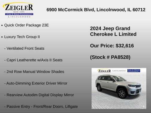 Silver Zynith 2024 Jeep Grand Cherokee L Limited