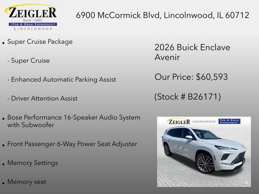 iridescent white tricoat 2026 Buick Enclave Avenir FWD