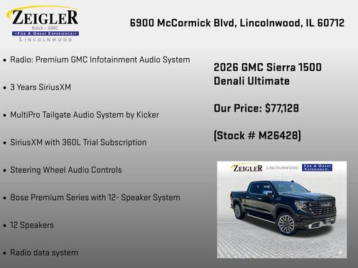 Onyx Black 2026 GMC Sierra 1500 Denali Ultimate