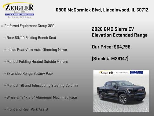 Onyx Black 2026 GMC Sierra EV Extended Range Elevation