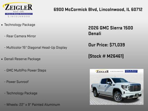 Glacier White Tricoat 2026 GMC Sierra 1500 Denali