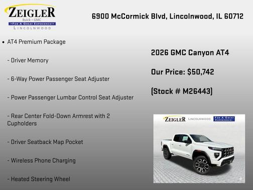 Summit White 2026 GMC Canyon AT4