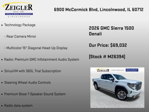 Glacier White Tricoat 2026 GMC Sierra 1500 Denali