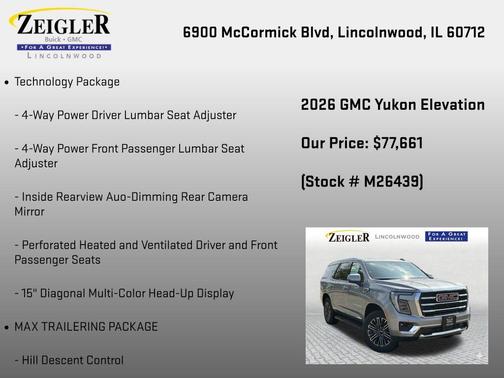 Sterling Metallic 2026 GMC Yukon 4WD Elevation