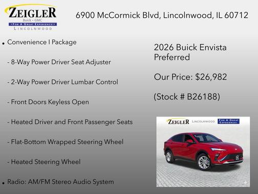 Brilliant Red 2026 Buick Envista Preferred FWD