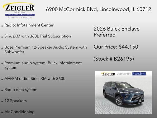 ocean blue metallic 2026 Buick Enclave Preferred FWD