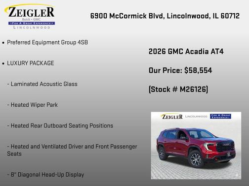 Volcanic Red Tintcoat 2026 GMC Acadia AT4 AWD