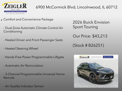 Ebony Twilight Metallic 2026 Buick Envision Sport Touring AWD