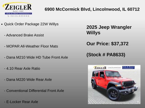 Firecracker Red Clearcoat 2025 Jeep Wrangler Willys
