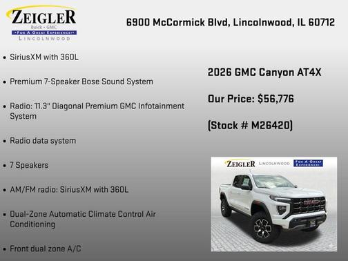 Summit White 2026 GMC Canyon AT4X
