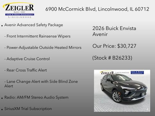 Ebony Twilight Metallic 2026 Buick Envista Avenir FWD