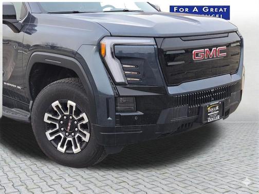 Deep Ocean Metallic 2026 GMC Sierra EV Extended Range Elevation