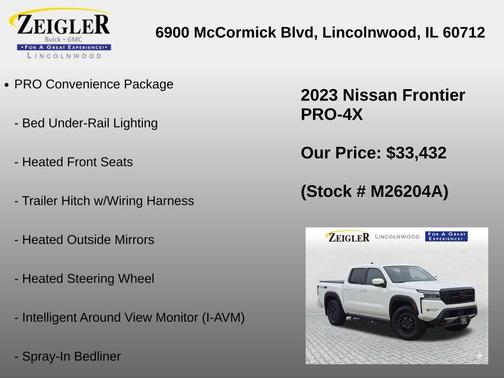 Glacier White 2023 Nissan Frontier PRO-4X