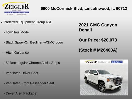 Summit White 2021 GMC Canyon Denali