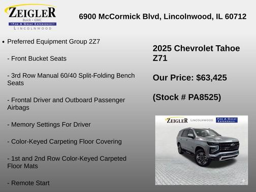 Sterling Gray Metallic 2025 Chevrolet Tahoe 4WD Z71
