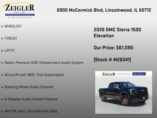 Onyx Black 2026 GMC Sierra 1500 Elevation