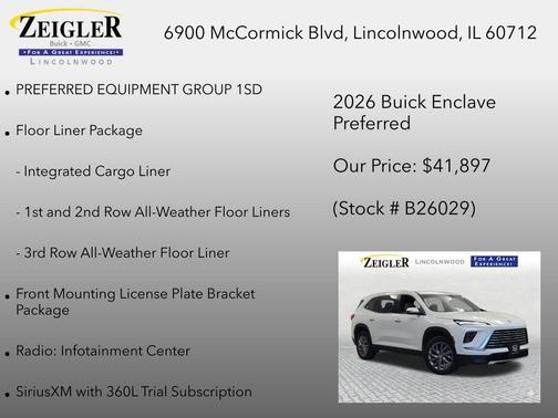 summit white 2026 Buick Enclave Preferred