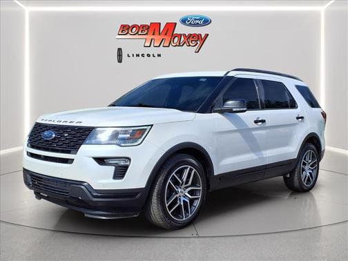 White Platinum Clearcoat Metallic 2019 Ford Explorer sport