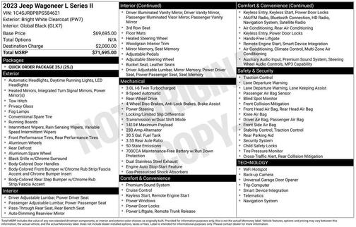 Bright White Clearcoat 2023 Jeep Wagoneer L Series II
