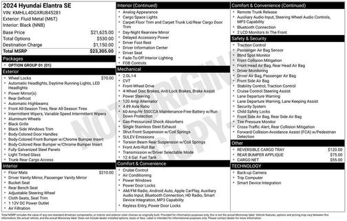 Metal 2024 Hyundai ELANTRA SE