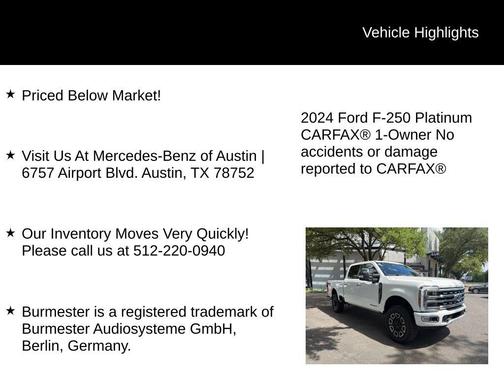 White Metallic 2024 Ford F-250 Platinum