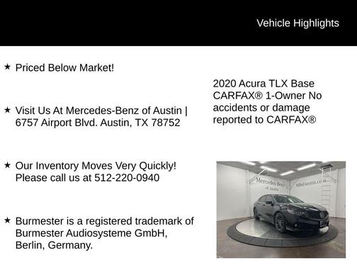 Black 2020 Acura TLX 3.5L A-SPEC PKG